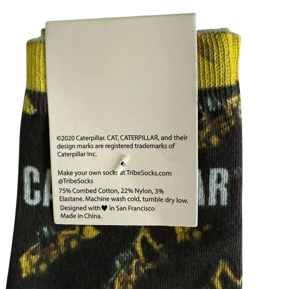 NWT CAT Caterpillar‎ Construction Excavator Unixe Novelty Socks, OS